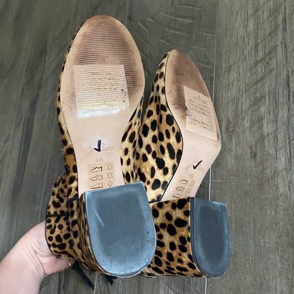 J.Crew Sadie Calf Hair leopard bootie 6.5 NWOB back zipper - Picture 7 of 9